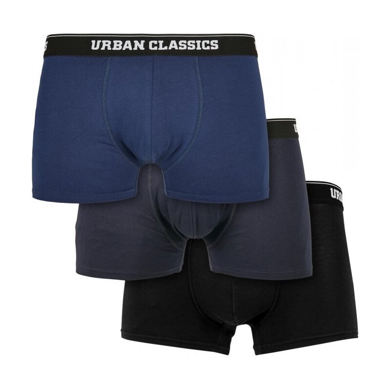 URBAN CLASSICS Organic Boxer Shorts 3-Pack - darkblue+navy+black