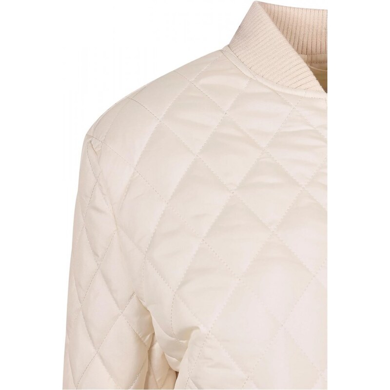 URBAN CLASSICS Ladies Diamond Quilt Nylon Jacket - whitesand