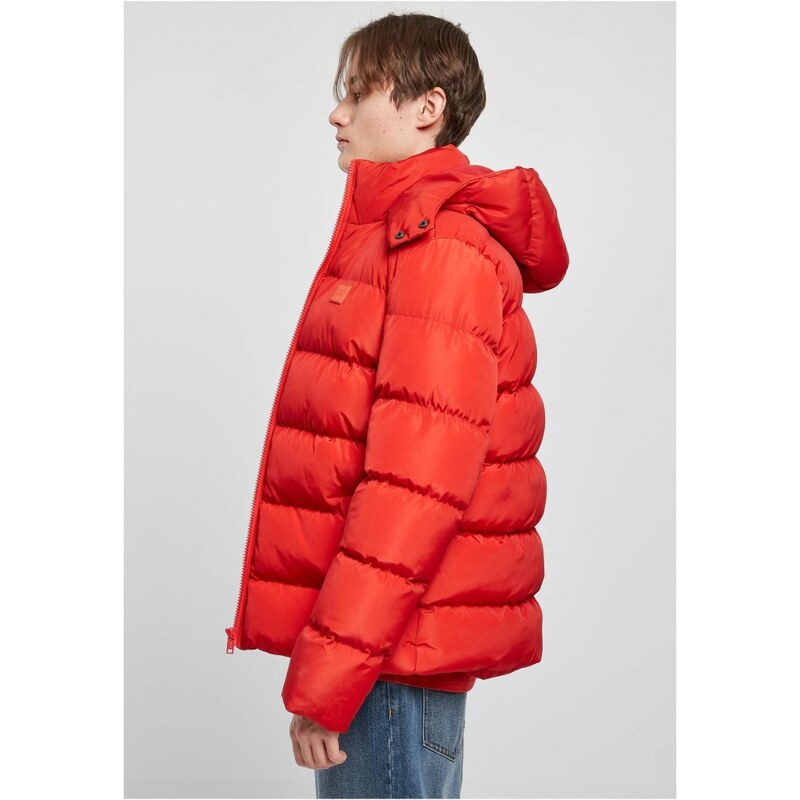 Pánská prošívaná zimní bunda Urban Classics Hooded Puffer - červená