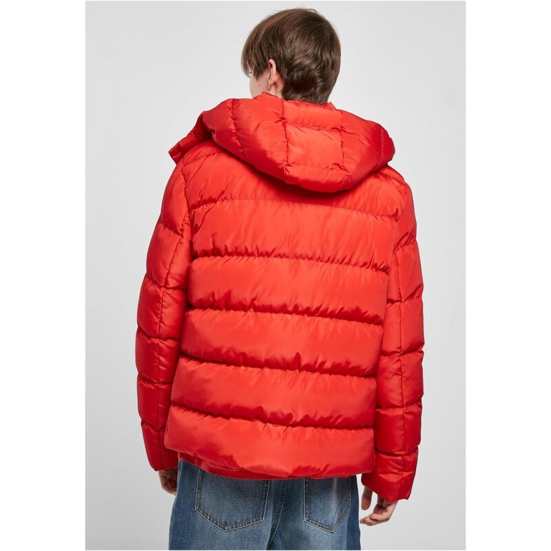 Pánská prošívaná zimní bunda Urban Classics Hooded Puffer - červená