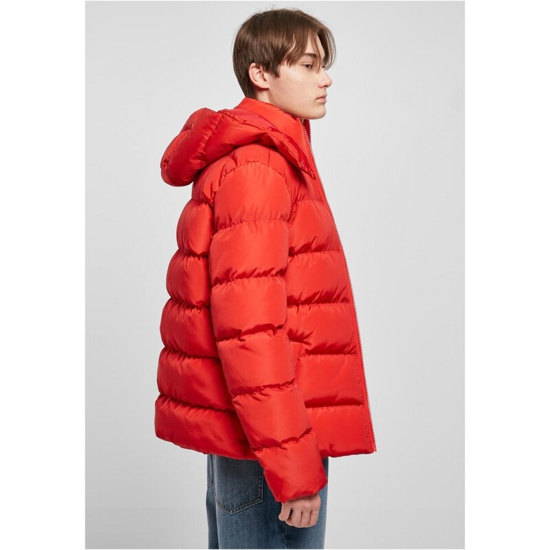 Pánská prošívaná zimní bunda Urban Classics Hooded Puffer - červená
