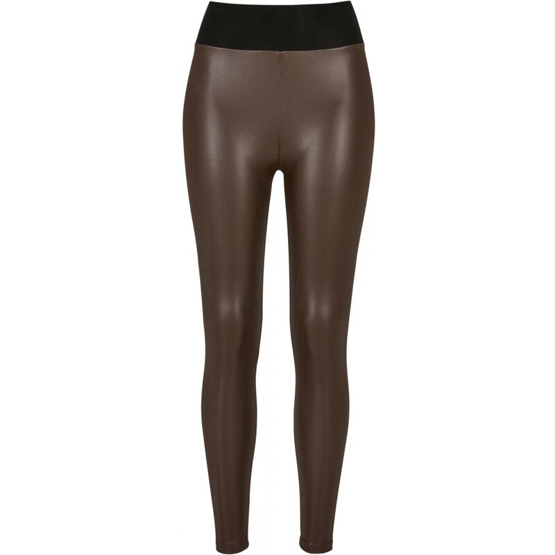 URBAN CLASSICS Ladies Faux Leather High Waist Leggings - brown 73746447