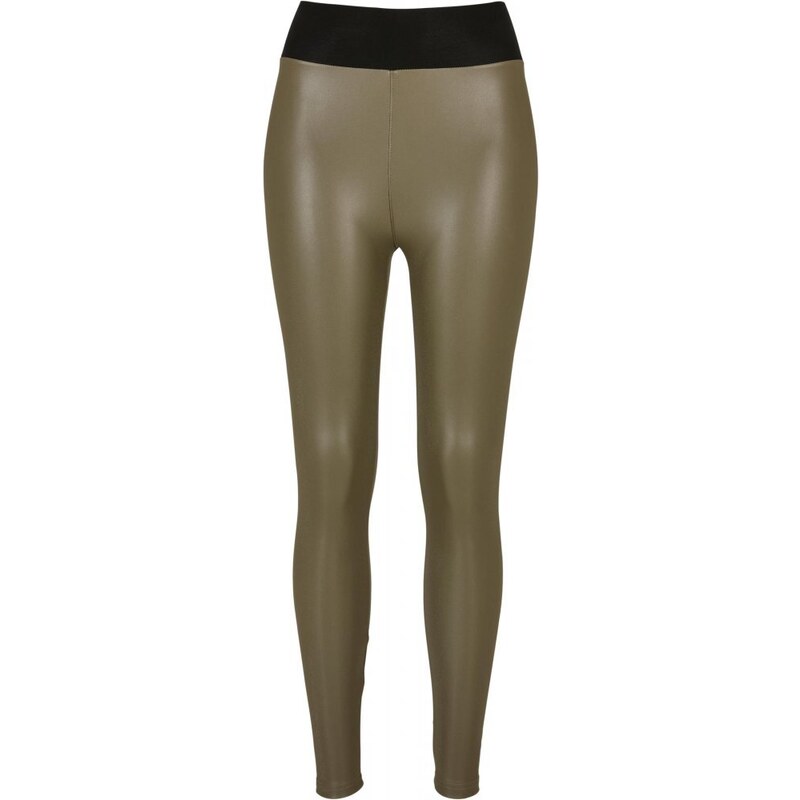 URBAN CLASSICS Ladies Faux Leather High Waist Leggings - olive 73746448
