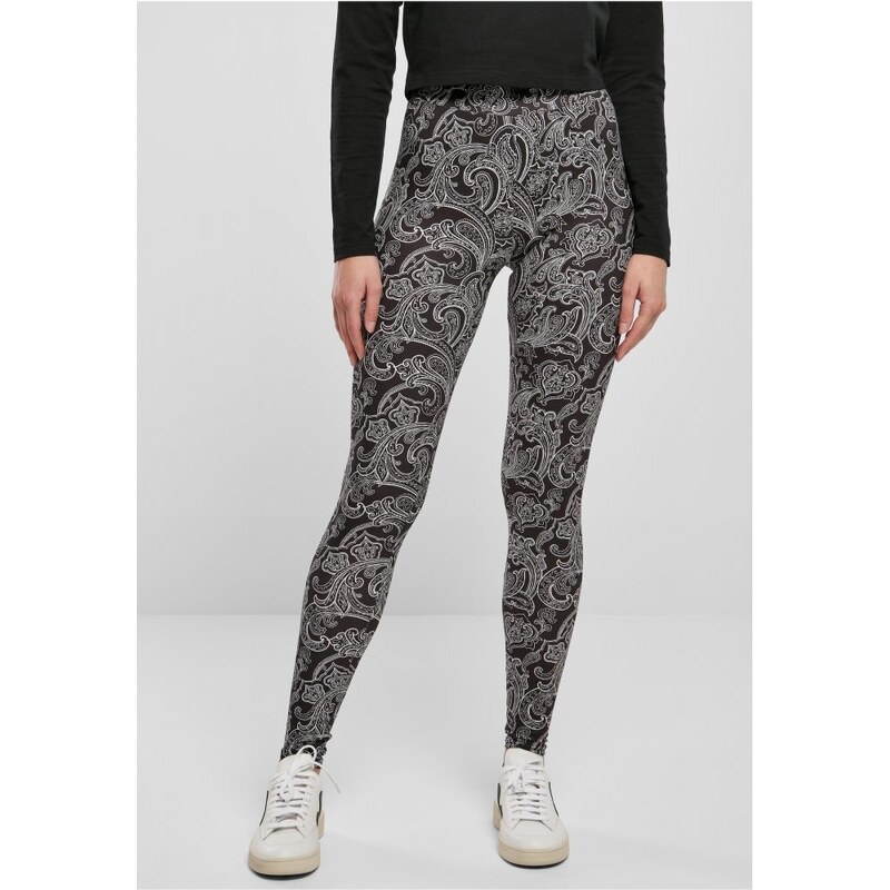 URBAN CLASSICS Ladies Soft AOP Leggings - blacknewpaisley