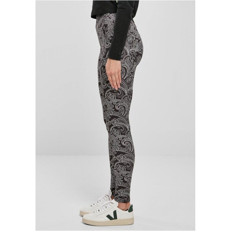 URBAN CLASSICS Ladies Soft AOP Leggings - blacknewpaisley