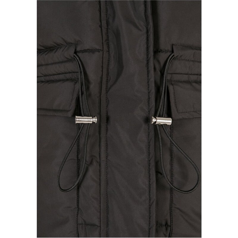URBAN CLASSICS Ladies Waisted Puffer Jacket - black