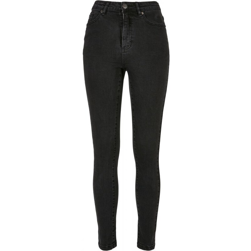 URBAN CLASSICS Ladies Organic High Waist Skinny Jeans - black washed
