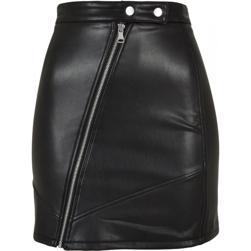 URBAN CLASSICS Ladies Synthetic Leather Biker Skirt