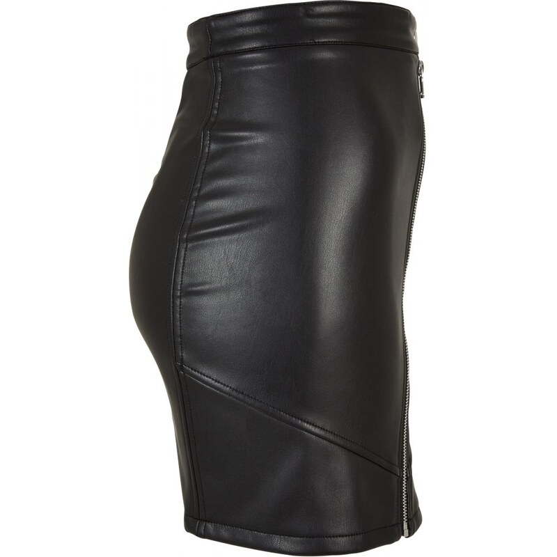 URBAN CLASSICS Ladies Synthetic Leather Biker Skirt