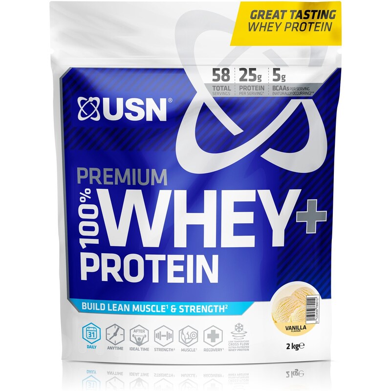 Proteinové prášky USN 100% Premium Whey Bag Vanilla 2kg bwp3