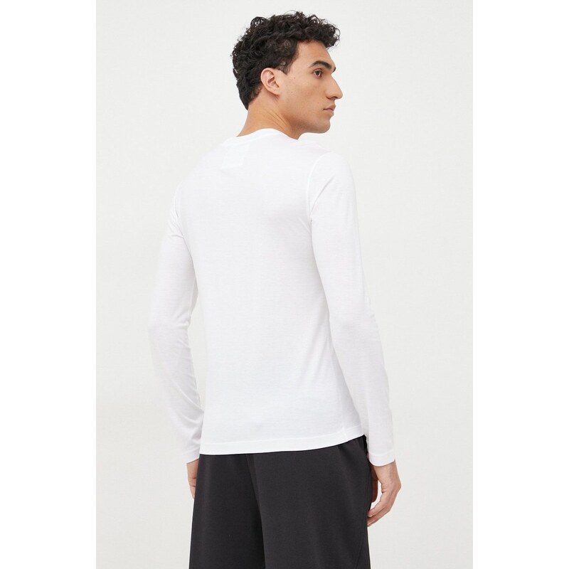 Tričko s dlouhým rukávem Emporio Armani bílá barva