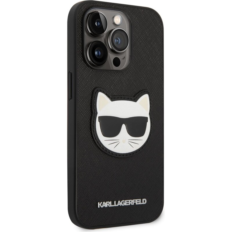 Ochranný kryt pro iPhone 14 Pro MAX - Karl Lagerfeld, Saffiano Choupette Head Black