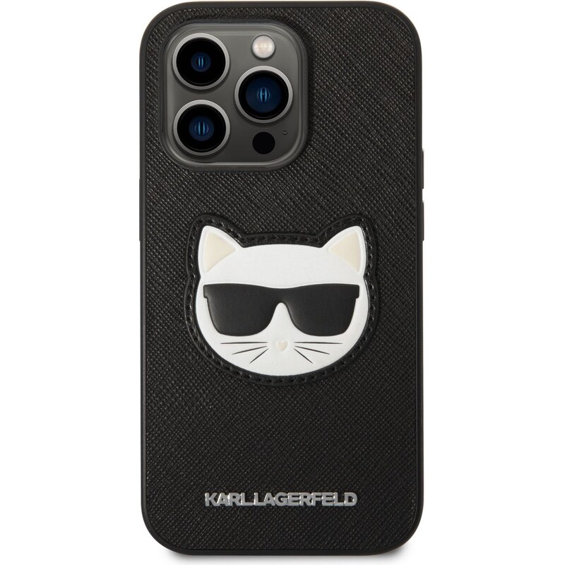 Ochranný kryt pro iPhone 14 Pro MAX - Karl Lagerfeld, Saffiano Choupette Head Black