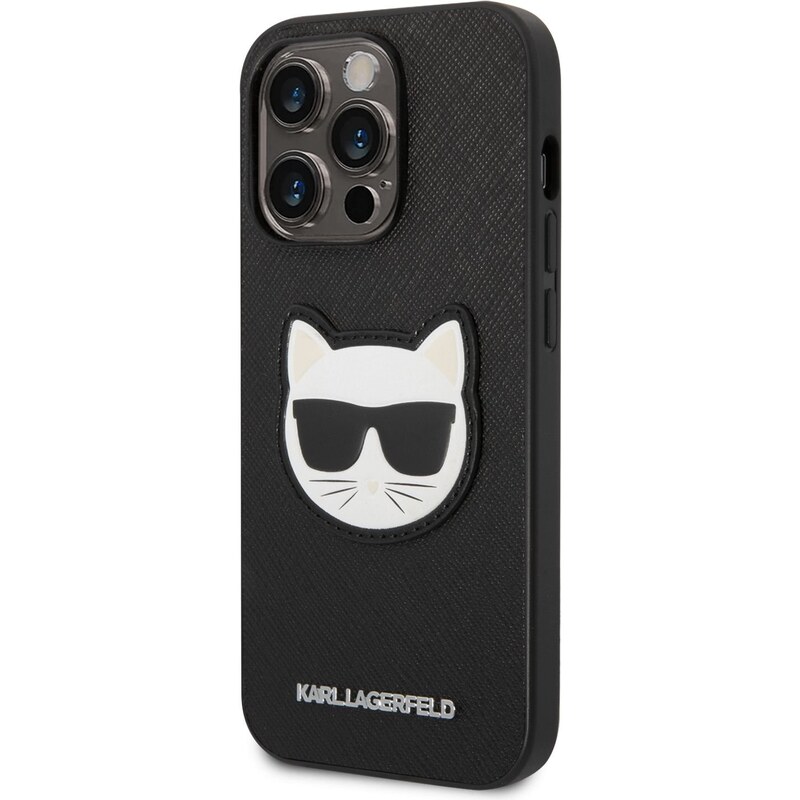 Ochranný kryt pro iPhone 14 Pro MAX - Karl Lagerfeld, Saffiano Choupette Head Black