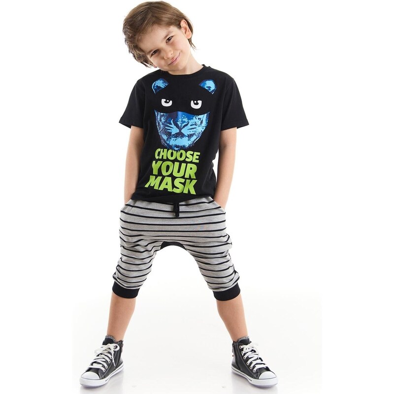 mshb&g Mask Tiger Boy T-shirt Capri Shorts Set