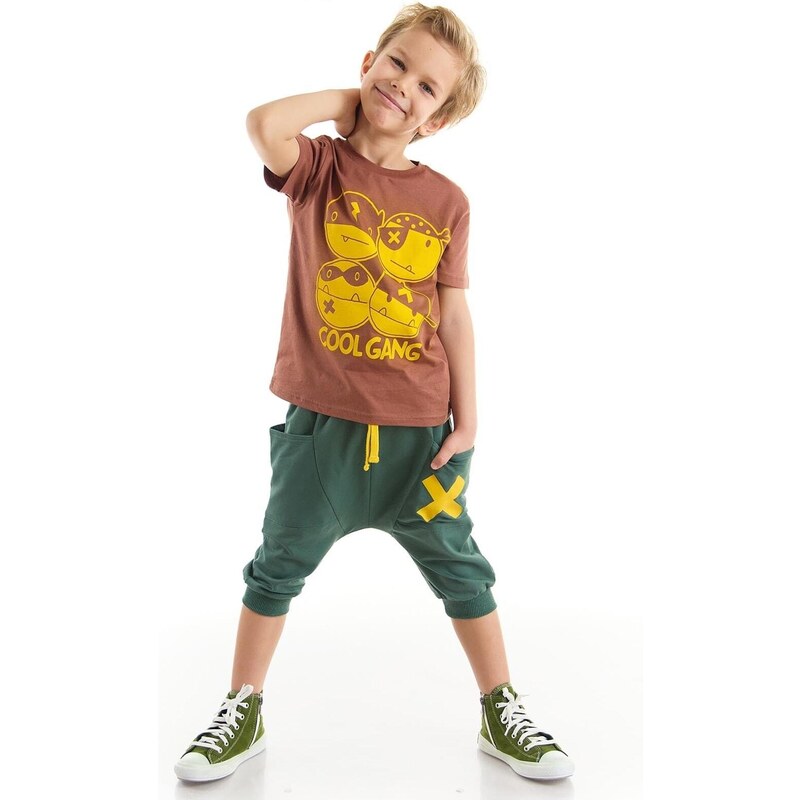 Denokids Cool Gang Boy's T-shirt Capri Shorts Set