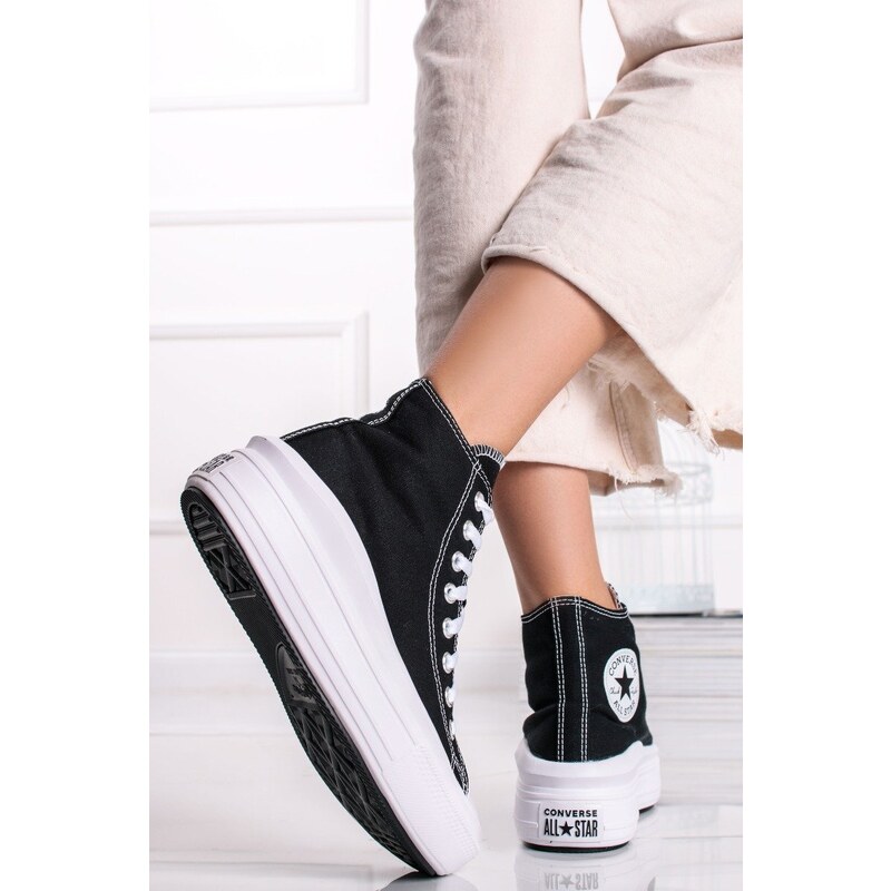 Converse Černé vysoké tenisky na platformě Chuck Taylor All Star Move Hi