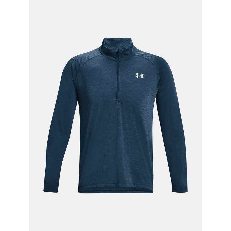 Under Armour Tričko UA STREAKER HALF ZIP-BLU - Pánské