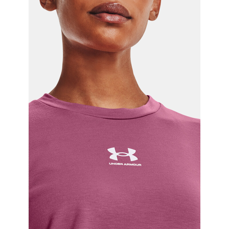 Under Armour Tričko Rival Terry Crew-PNK - Dámské