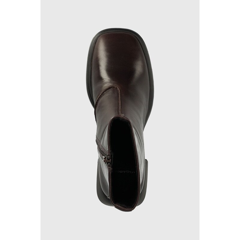 Kožené kotníkové boty Vagabond Shoemakers Ansie dámské, hnědá barva, na podpatku