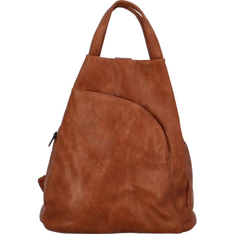 Urban Style Volnočasový stylový dámský koženkový batoh Angela, hnědá