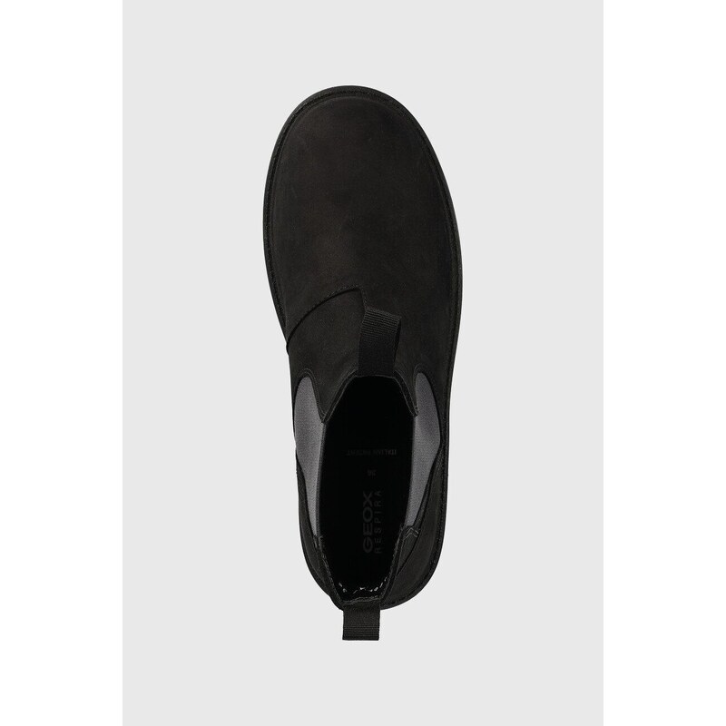 Dětské semišové kotníkové boty Geox černá barva