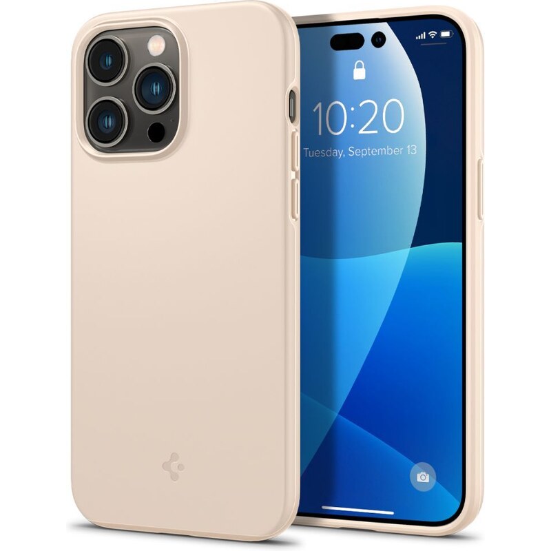 Ochranný kryt pro iPhone 14 Pro - Spigen, Thin Fit Sand Beige