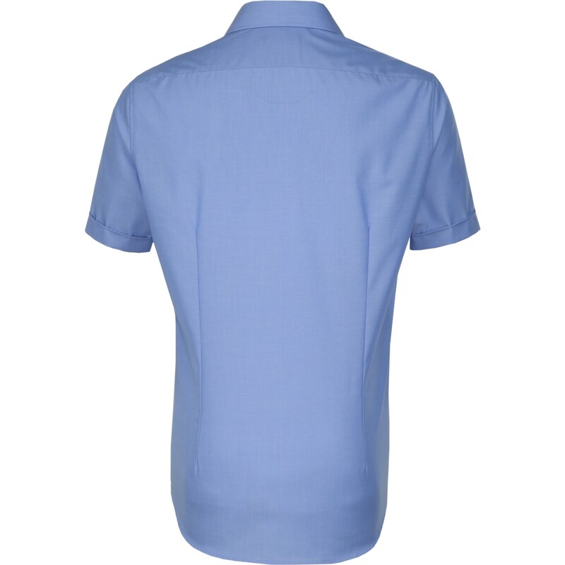 Pánská středně modrá nežehlivá košile Shaped fit Seidensticker Krátký rukáv