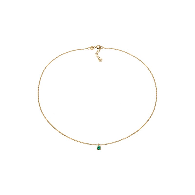 ELLI Řetízek Choker zlatá / smaragdová