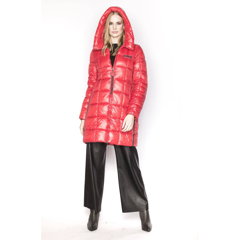 Ann Gissy Červená dámská bunda s ozdobnými lampasy (AG1-J9002)