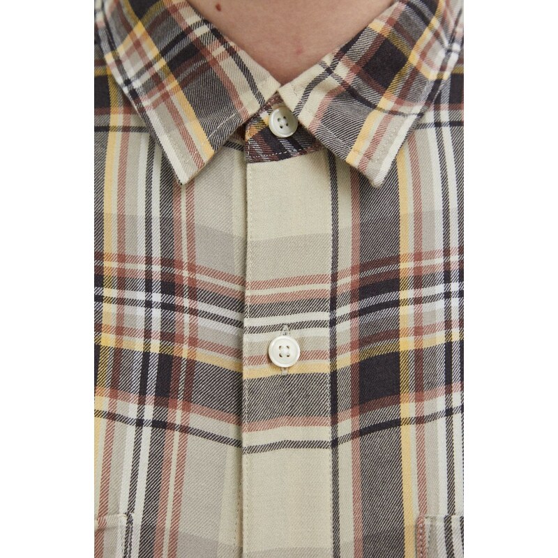 Košile Abercrombie & Fitch pánská, hnědá barva, regular, s límečkem button-down