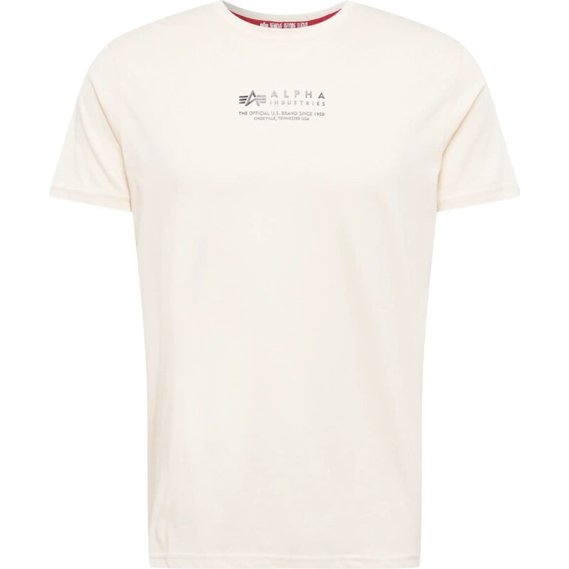 ALPHA INDUSTRIES Tričko černá / offwhite