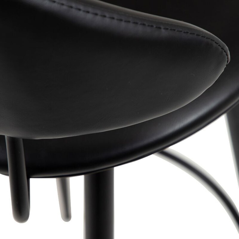 ​​​​​Dan-Form Černá koženková barová židle DAN-FORM Napoleon 67 cm