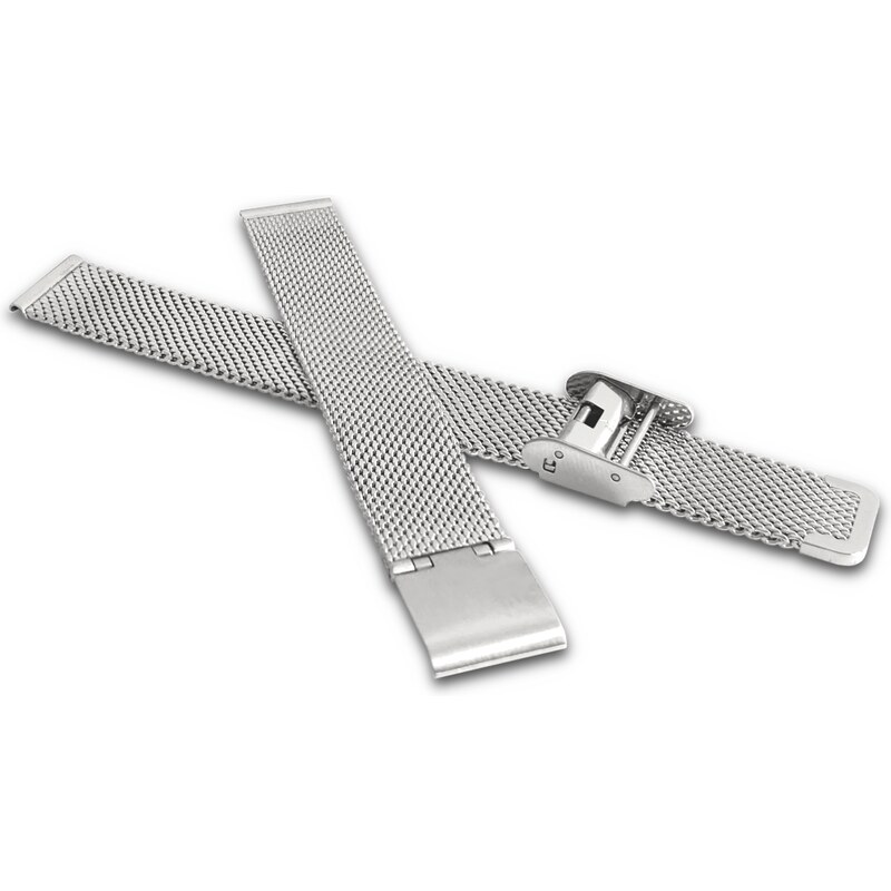 MINET Stříbrný ocelový řemínek MESH Band Silver - 14 MPSNS14 115635381