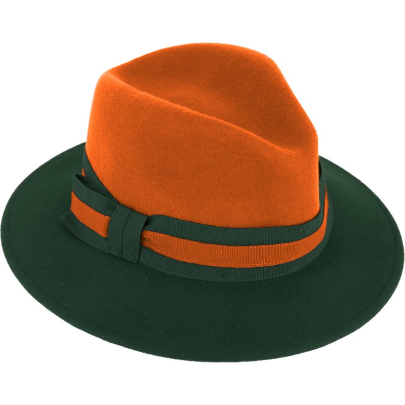 Dámský dvoubarevný plstěný klobouk od Fiebig - Aisha Orange