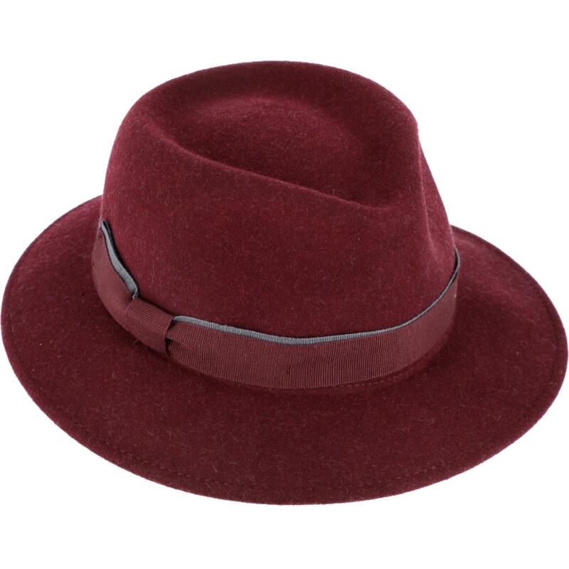 Dámský bordó zimní plstěný klobouk od Fiebig - Lara