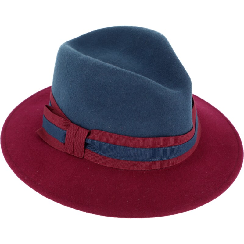 Dámský dvoubarevný plstěný klobouk od Fiebig - Aisha Marine