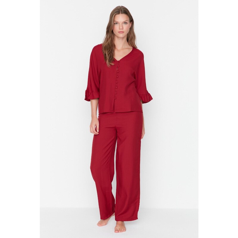 Trendyol Pajama Set - Blau - Unifarben