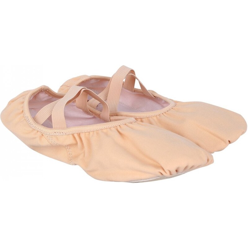 Slazenger Split Sole Canvas Ballet Shoe Ladies Nude