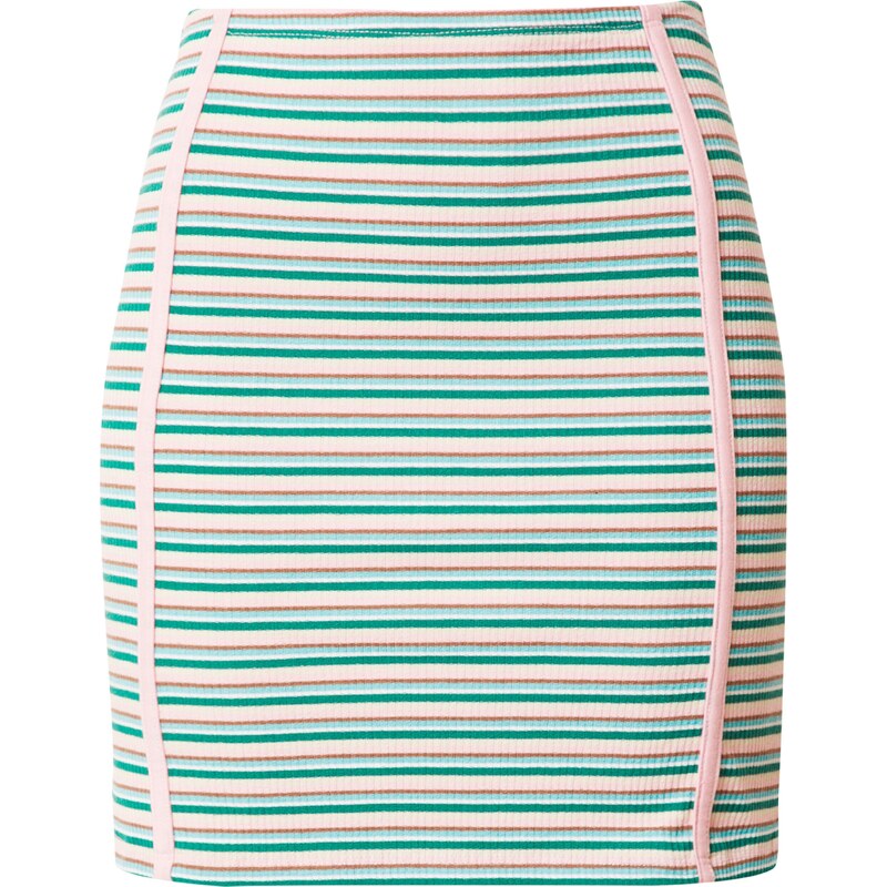Nasty Gal Sukně béžová / hnědá / zelená / pastelově růžová