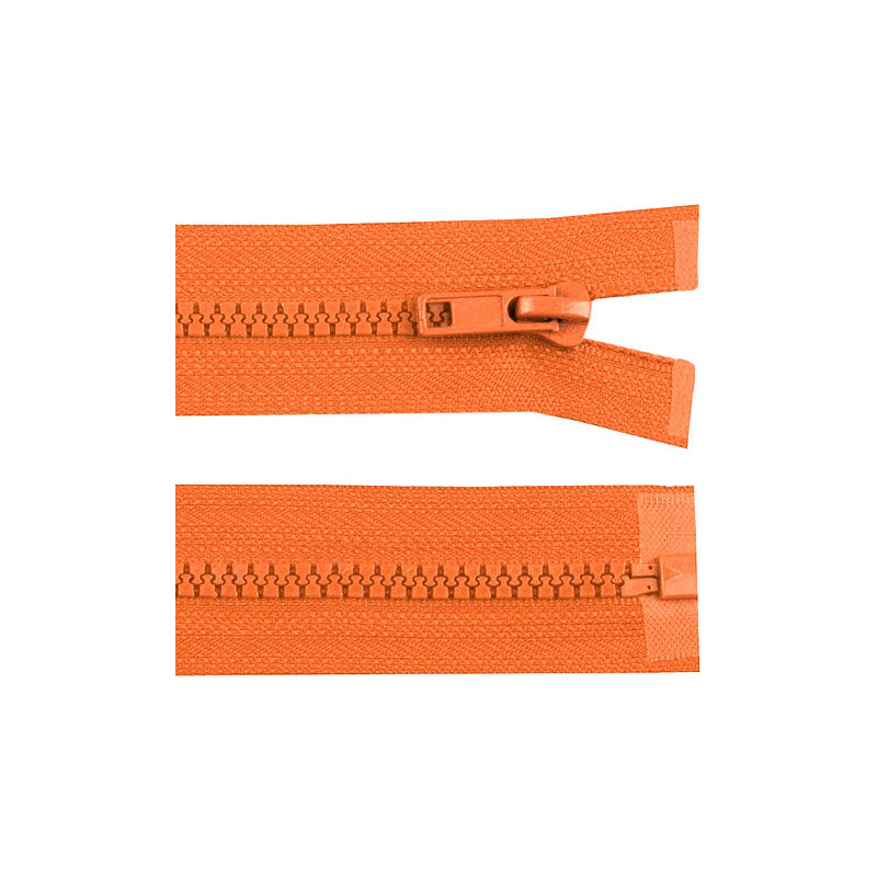 Zip kostěný dělitelný 65 cm oranžový