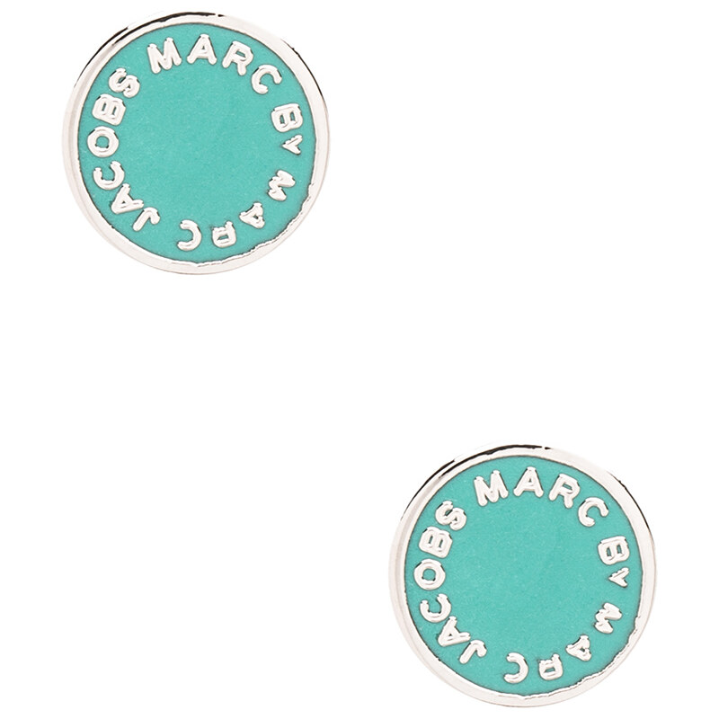 Marc by Marc Jacobs Enamel Logo Disc Studs in Teal