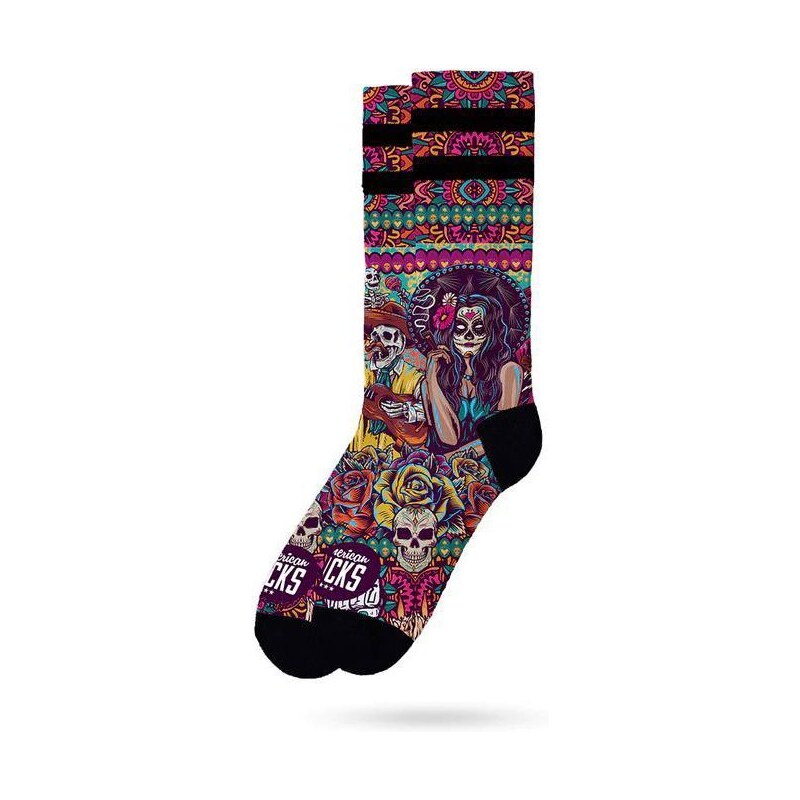 PONOŽKY AMERICAN SOCKS Dia de los Muerto - fialová -