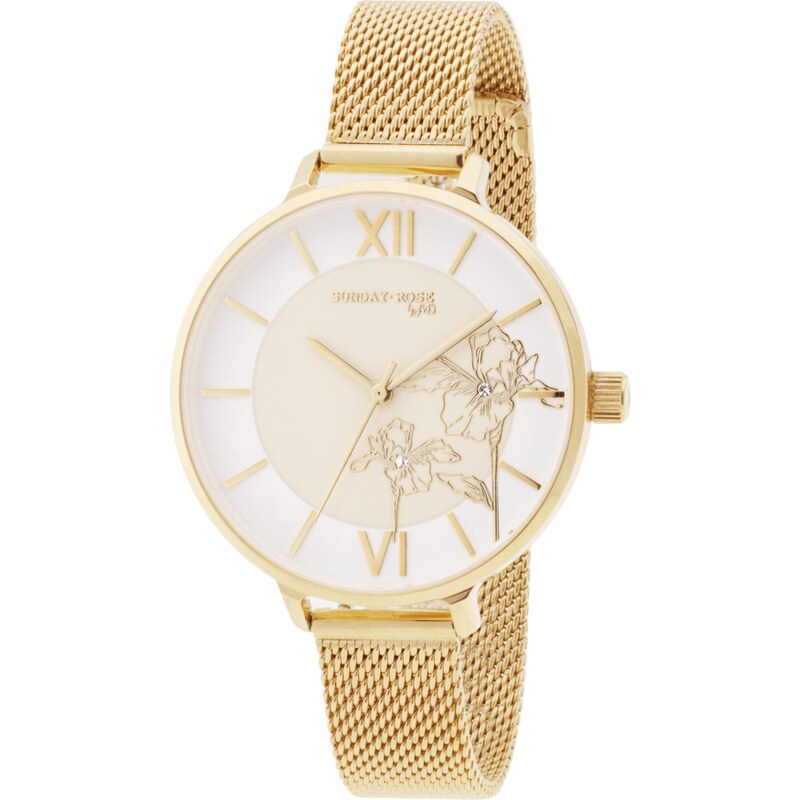 SUNDAY ROSE Dámské zlacené luxusní designové hodinky SUNDAY ROSE 73852832