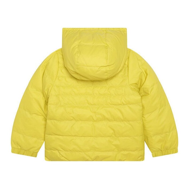 Dětská oboustranná péřová bunda BOSS žlutá barva