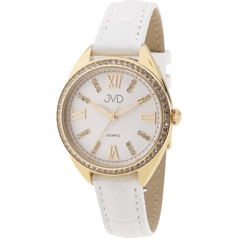 JVD Bílé dámské elegantní šperkové hodinky JVD JG1028.3