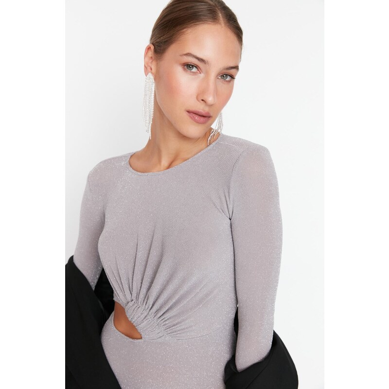 Trendyol Gray Knitted Bodysuit