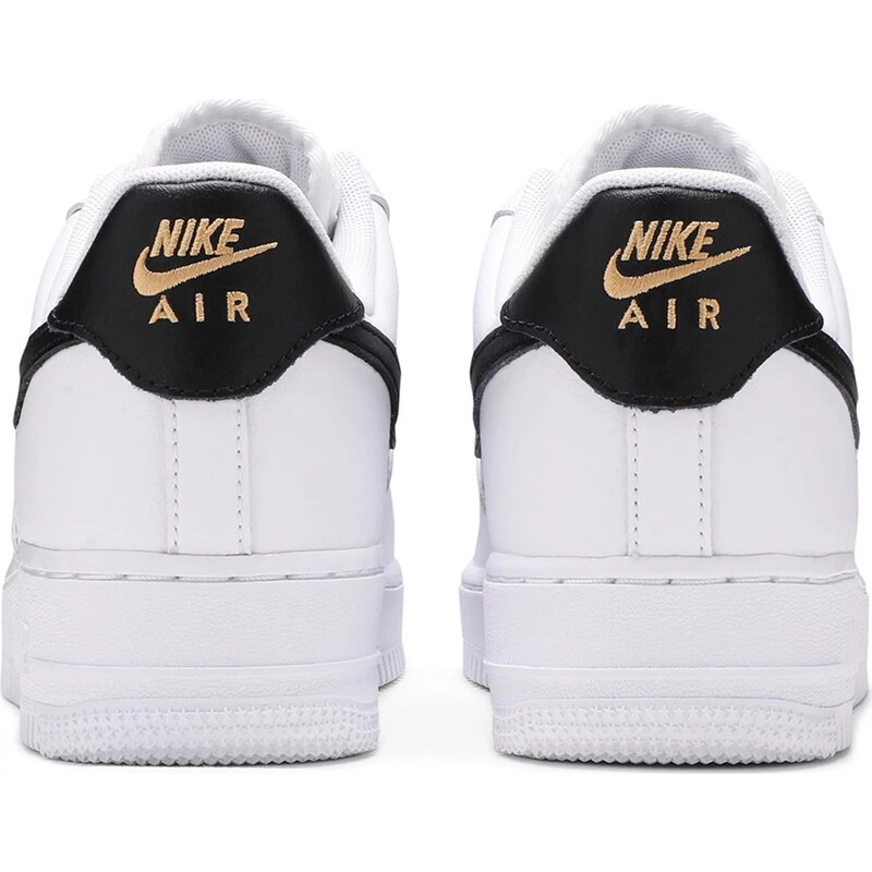 Nike Air Force 1 Low '07 Essential White Black Gold Mini Swoosh (W)