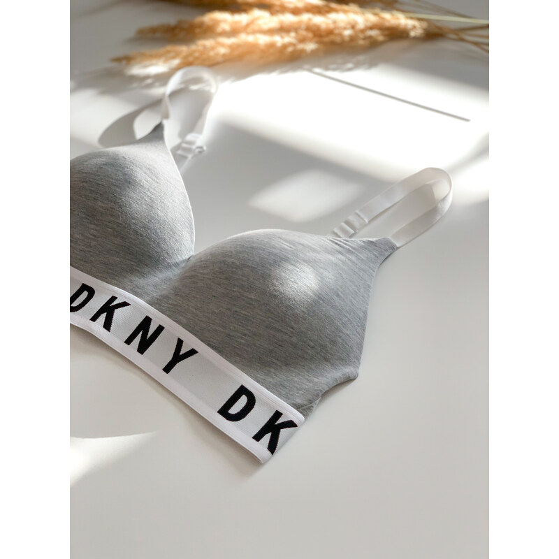 DKNY Cozy Boyfriend push up podprsenka - šedá