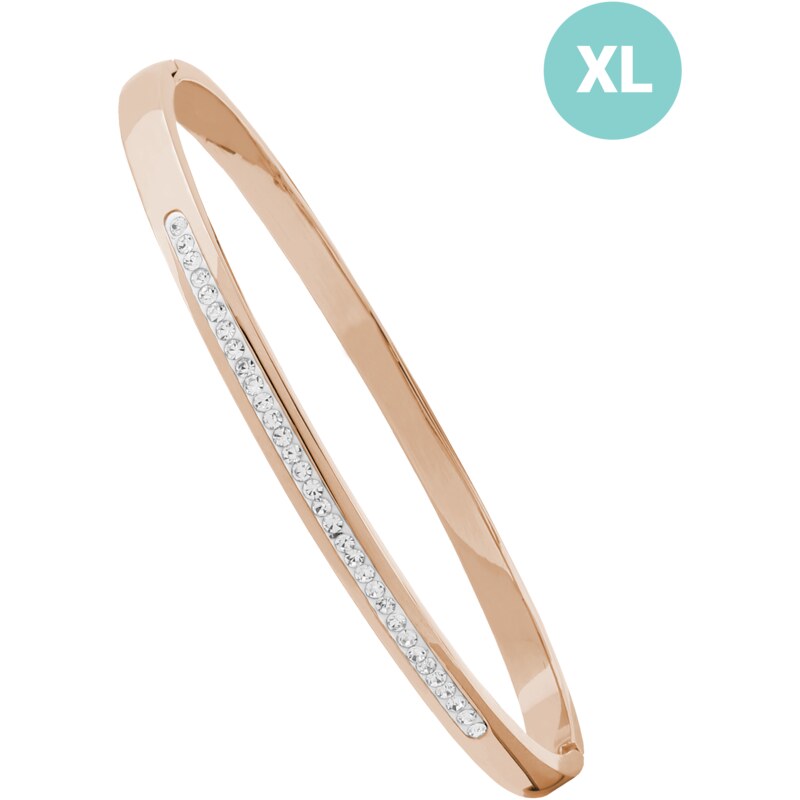 JVD Dámský ocelový rose gold náramek se zirkony JGB2RXL